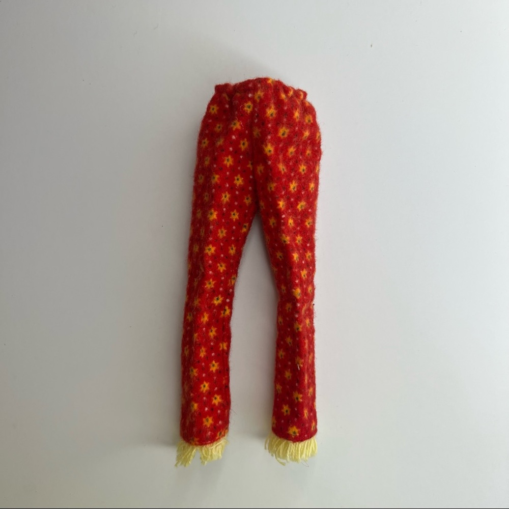 Vintage Skipper Pak Wooly Pajamas Red PJ’s Pajama Pants 1960 Mattel Japan Mint